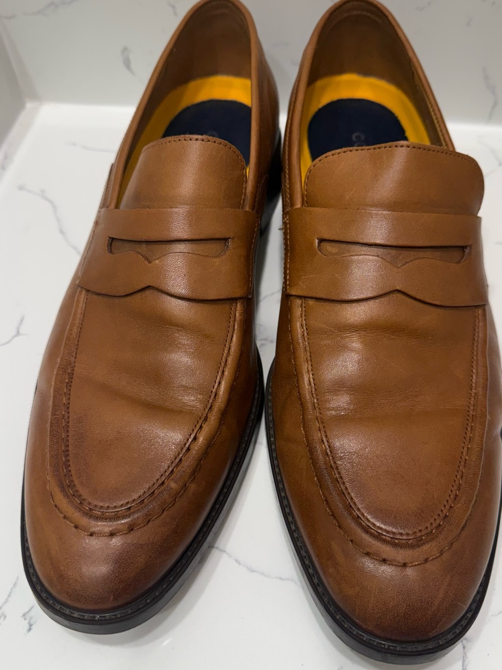 Cole Haan Hawthorne Leather Penny Loafers - Classic Slip-On Dress Shoes